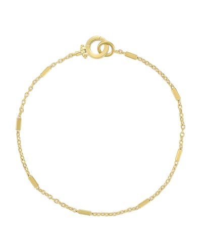 gorjana - Tatum Bracelet - 18K Gold Plated - Dainty Chain with Delicate Bar Accents - Minimalist Layering Jewelry - Secure Hinge Closure