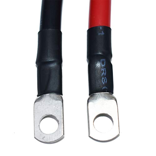 A-Team Performance - 2 Ft Positive And Negative Cables Set With 5/16" Lugs M8 24 Inch Long - 600 Volts 500 V/Mi, 1500 Psi 4Awg Battery Cables - Red And Black #TOP3