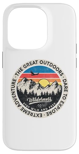 Vintage Retro Style Outdoors Stay Wild and free Mountain �X�}�z�P�[�X iPhone 14 Pro �p