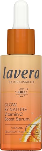 lavera Glow By Nature Vitamin C Boost Serum - intensive Hydration - erfrischt & geschmeidigt - mildert Pigmentflecken & Pickelmale - Q10 - vegan - Naturkosmetik - 30 ml
