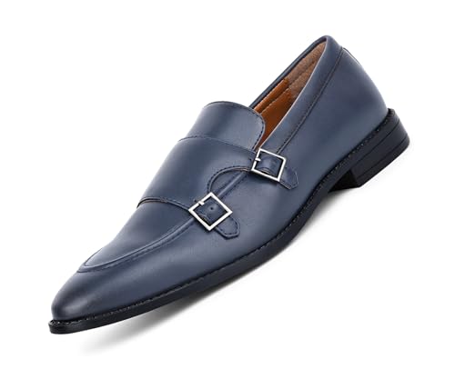 Image of LOUIS STITCH Double Monk Strap Shoes for Men | Slip-on Monk Style | Office Shoes for Men | Formal Shoe for Men Ideal for Business, Casual, Parties (LSRG FMBB)