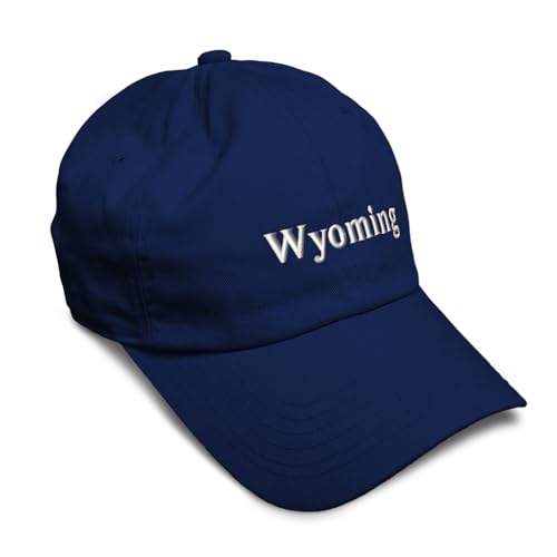 Speedy Pros Soft Baseball Hat Embroidered Dad Wyoming Wy Wyo. Wyomingite Equality Cowboy Men & Ladies Cap Cotton Navy Design Only