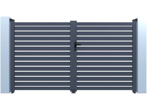 Habitat et Jardin - Portal de aluminio calado Julián, 300 x 180 cm, color gris
