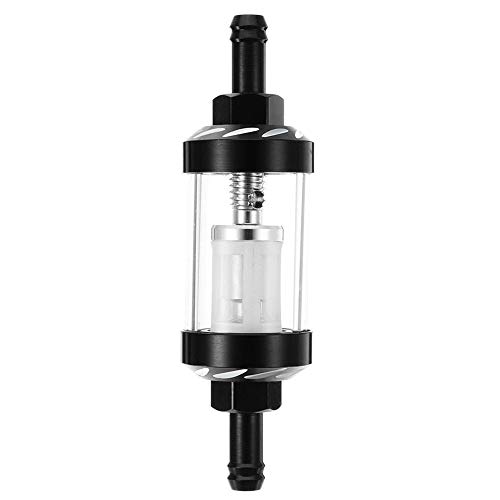 Filtro De Combustible Para Motocicletas, Cristal Transparente Del Filtro De Gasolina Modificado Filtro De Taza De Aceite Desmontable Y Lavable De Combustible De AleaciN 8Mm