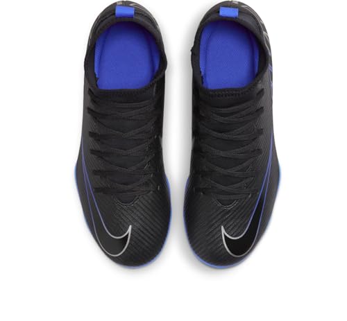 NIKE Unisex Kid's Footwear Soccer Boots, Black Chrome Hyper Royal, 9.53