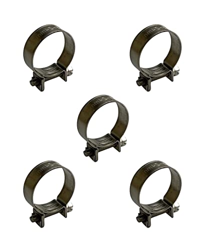 On1shelf 5 fascette stringitubo in acciaio inox per tubo di benzina Jubilee, 20-22 mm, colore: Argento