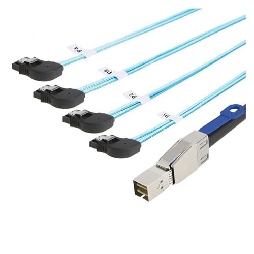 Cable Externo S-AS HD SFF-8644 a 4X SATA 7Pin 1.0 m miniatura 3