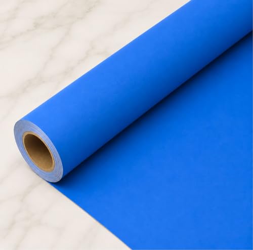 Image of Vinyl Contact Paper Decorative for Cabinets Countertops Kitchen Shelves Liner Self Adhesive Film Peel and Stick Waterproof Removable Wallpaper (Inches 24 x 118, Matte Royal Blue)