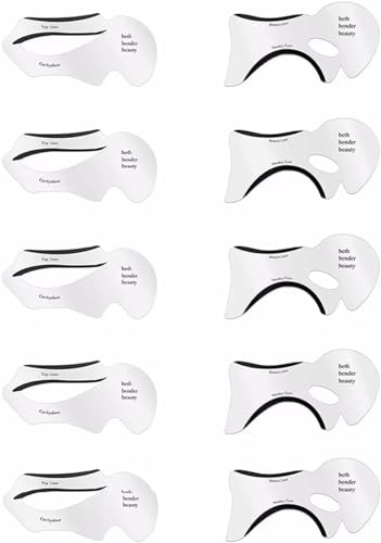 Reusable Eyeliner Stencil Tool Plastic CatEye Wing & Eyebrow Guide Template Reusable Makeup Shape Card for Eyeliner Eyeshadow & Eyebrow Grooming