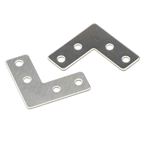 20 Pack L Angle Brackets 40x40mm - Stainless Steel Corner Braces With Screws