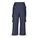 Capris for Kids Lightweight Summer Linen Loose Elastic Waist Straight Leg Cargo Pants with Pockets for 5-16 Years