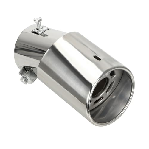 Embout d'échappement de voiture en inox à double sortie incurvée chromée pour tuyau universel