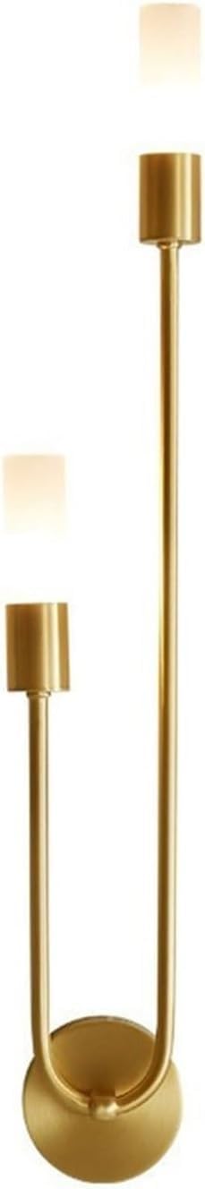 HCZKIUJY Wall Sconces - Long Pole Wall Sconce Acrylic Tube Shade Brass Wall Light Wall Mounted Lighting Fixture Compatible with Bedroom Bathroom Living,Kitchen Light (Gold-Left-11 * 67cm)