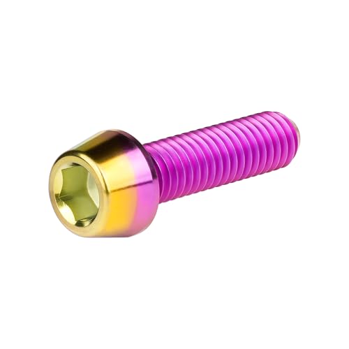 Image of Titanium Ti Bolt M5x9 16 18 20 25 30 35 40 45 50 55 60mm Tapered Head Screws Pack of 4 (M5x18mm, Purple Gold)