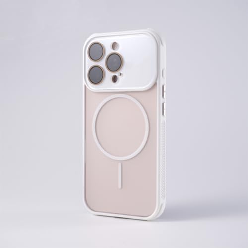 Coque antichoc iPhone 13 blanche avec anneau magnétique puissant pour charge sans fil
