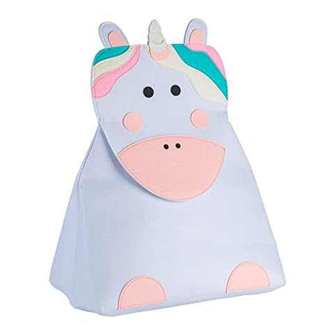 Tiny Dining 1x Children's Unicorn Laundry Basket With Hanging Loop Multifunctional Kids Clothes Toy Storage Bedroom Basket Cover