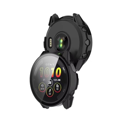 Capa protetora com película compatível com Garmin Forerunner 165 ou 165 Music Cor:Preta