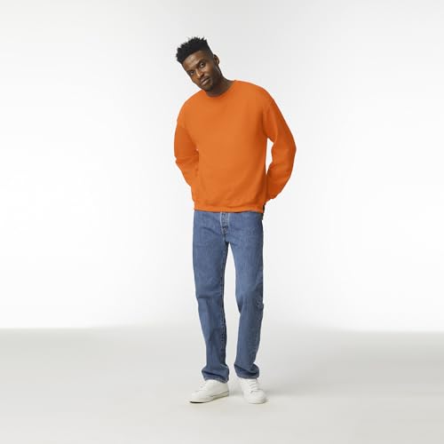 Image of Gildan unisex-adult Fleece Crewneck Sweatshirt, Style G18000, Multipack, S. Orange (1-pack), X-Large