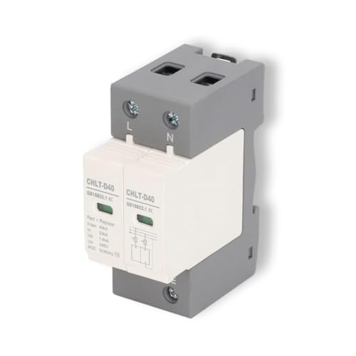 Dispositif de Protection Contre Les Surtensions Ca, parafoudre Photovoltaïque CC 2P, parafoudre Modulaire Enfichable 40Ka 385V Adapté pour Prévenir Les Dommages AUX Appareils Électriques