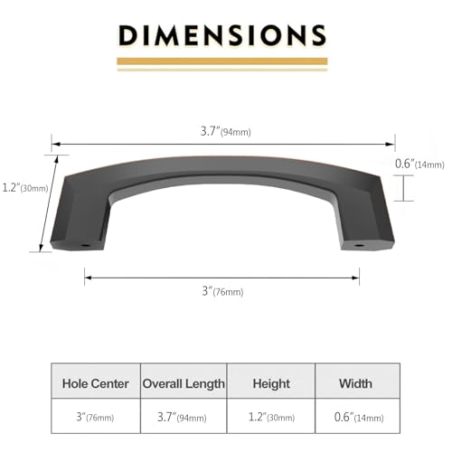 Image of 10 Pack Oil Rubbed Bronze Cabinet Pulls 3 Inch Cabinet Handles Kitchen Cabinet Hardware Kitchen Handles for Cabinets Bronze Dresser Pulls Drawer Handle