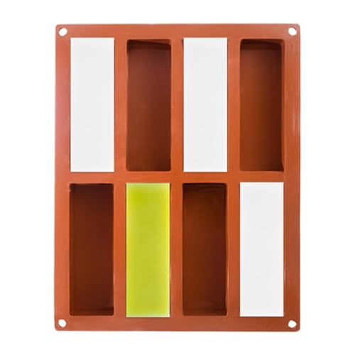 Fukamou Dessertformen Für Schokolade, Silikon-Schokoladenform Zum Backen | Silikonform Zur Herstellung Von Schokoladenriegeln Mit 8 -Mulden, Handgefertigt,Quadratische Silikonform Für Süßigkeiten Zum