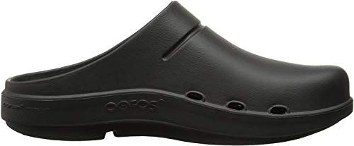 OOFOS OOahh Slide, mattschwarzes Logo, leichte Erholungsschuhe, reduziert die Belastung auf Füße, Gelenke und Rücken, maschinenwaschbar, Damengröße 42, Mattschwarzes Logo, 14 Women/12 Men