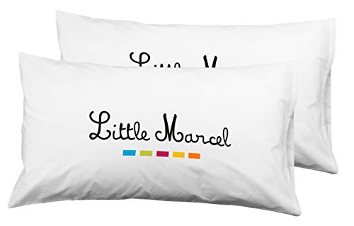 TAIE D'OREILLER 50x70 cm (2) LITTLE MARCEL CP NOIR