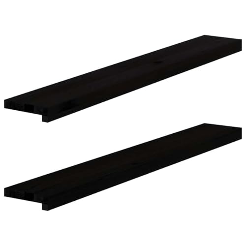 Window Sills 2 pcs Dark Brown 43.3x5.9x0.8 Solid...