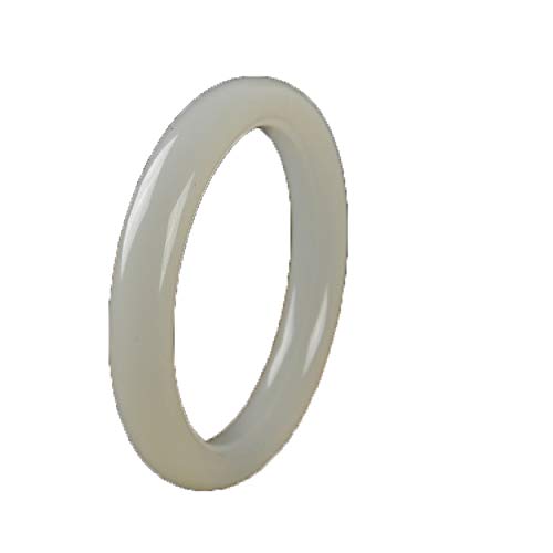 Bracelet en Jade Blanc Hetian authentique : jonc rond en pierre naturelle véritable pour femme