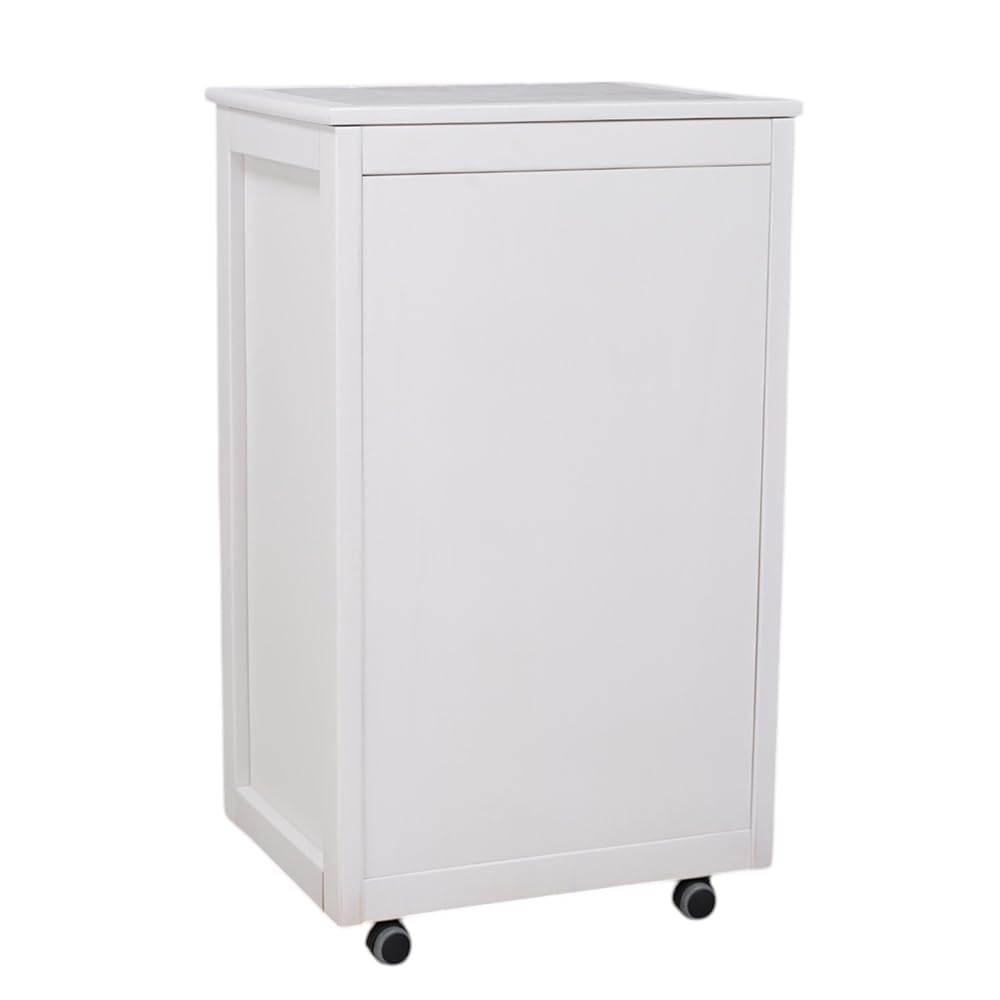 Liberoshopping Giada Carrello da Cucina Cassettiera con Ruote e Piano Mattonelle in Ceramica per Casa Giardino Laccato Bianco