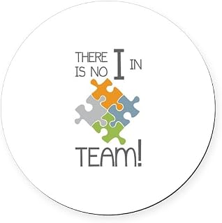 CafePress No I in Team 5.5" Round Car Magnet Magnetic Bumper Display