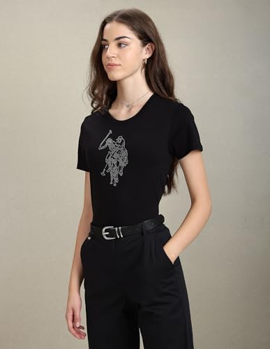 Image of U.S. Polo ASSN. Women Cotton Regular Fit T-Shirt