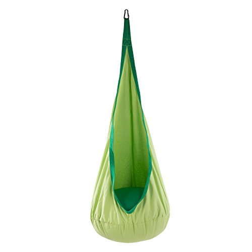 Sfeomi Kids Pod Swing Seat Hammock Child Hanging Chair Cotton Child Hammock Chair for Indoor and Outdoor, Home and Garden (Green)