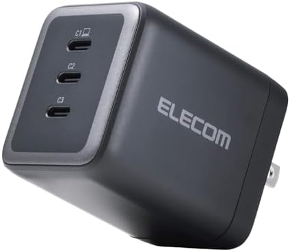 （22:30時点） エレコム 充電器 100W 3ポート Type-C USB PD対応 スイング式プラグ採用 ブラック EC-AC113100BK