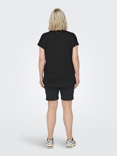 ONLY Damen ONPAUBREE SS Loose TR Tee Curvy-Opus Sporttop, Schwarz (Black Black), 40 (Herstellergröße: 40/42) – Ansicht 4
