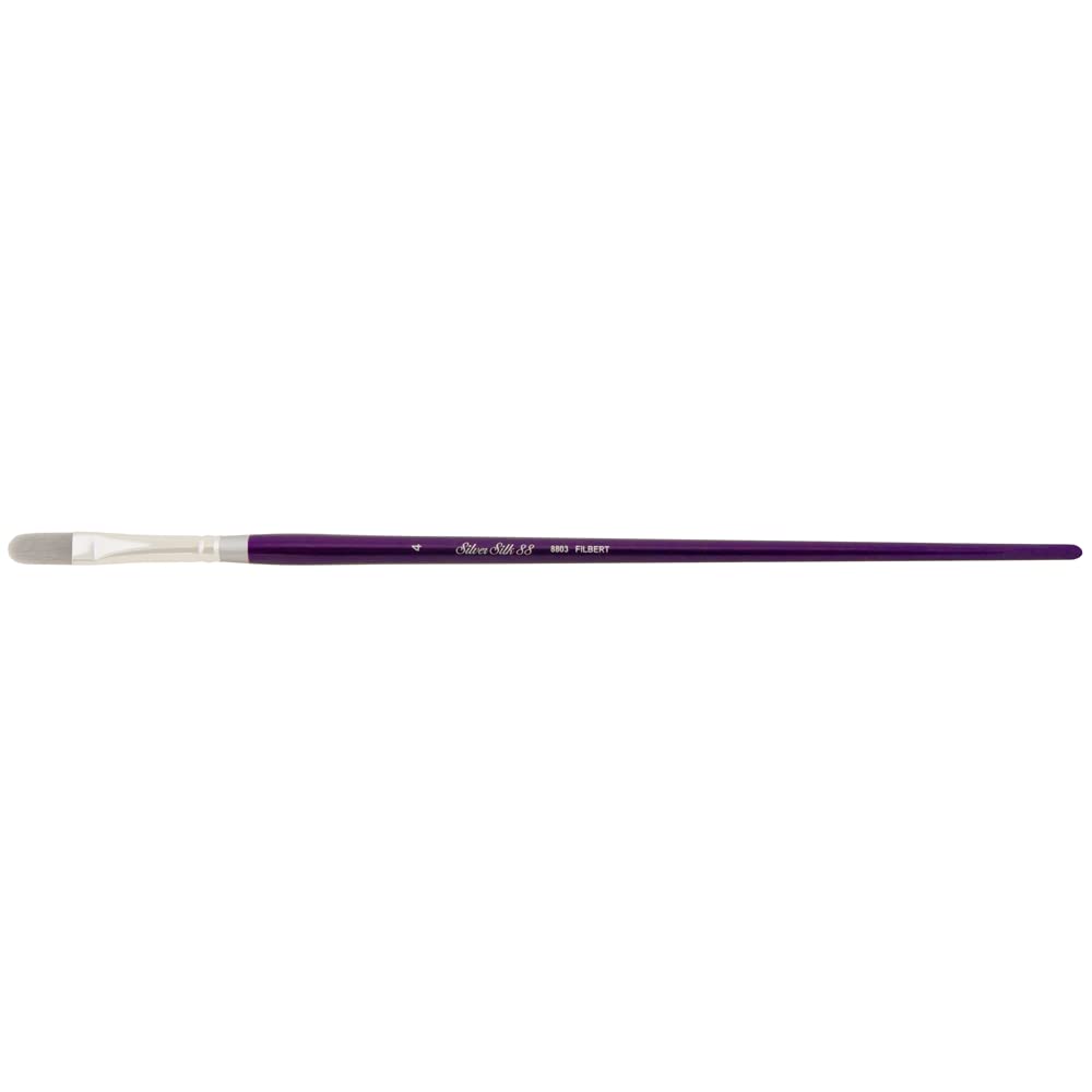 Silver Brush : Silver Silk 88 : Synthetic Brush : Series 8803 : Filbert : Size 4