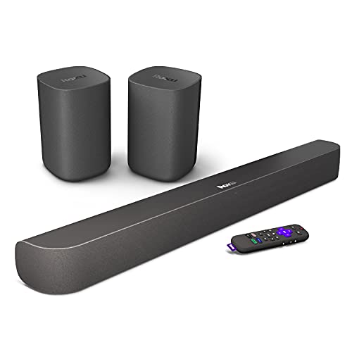 Roku Streambar Pro & Wireless Speakers | 4K HDR Streaming Device & Cinematic Soundbar All in One, Two Wireless TV Speakers, Enhanced Roku Voice Remote, Free & Live TV