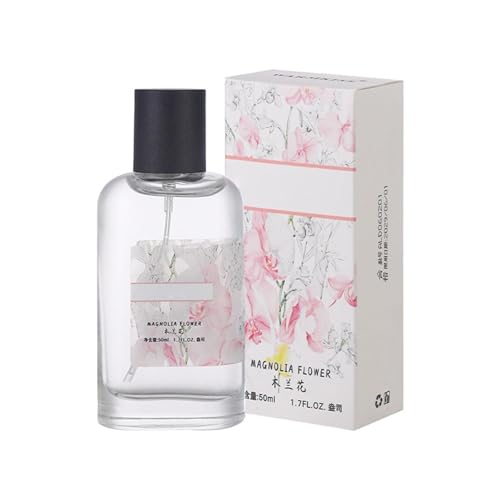 Magnolie - Perfume para mujer, 50 ml, floral, afrutado, con uvas verdes y violetas, aroma fresco y ligero para mujer con nota de magnolia, agua perfumada de larga duración, elegante regalo para