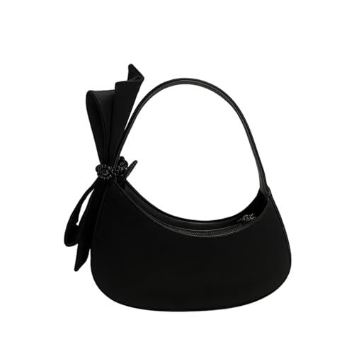 Bow Purse Beaded Bow Hobo Bag Crescent Shoulder Bag with Bowknot Stylish Medium Handbag Trendy Gift for Women