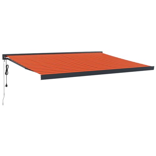 Willood Markise Motorisierte Gelenkarmmarkise Markise Garten Terrasse Balkon 450 x 300 cm Orange und Schwarz