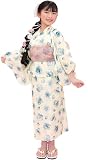 [Bee] ビー 簡単着付け ワンピースにもなる浴衣 3点セット 2WAY セパレート キッズ ガールズ 女の子 夏 saa01400 110cm アイボリー×ブルー花柄