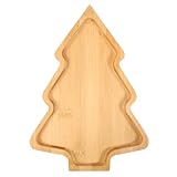 Amosfun Christmas Charcuterie Board Xmas Tree Shaped Food Serving Platter, Holiday Appetizer Tray Cheese Board, Christmas Kitchen Decoration (28x20cm)