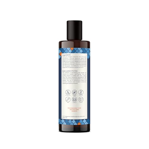 Image of Natruveda Coconut Oil Pulling Mouthwash - Natural Whitening Ayurvedic Rinse | Fresh Mint Blend | Coconut Oil Pulling for Teeth & Gums | Whyte Oil Pulling | Aceite de Coco para Los Dientes -10 oz