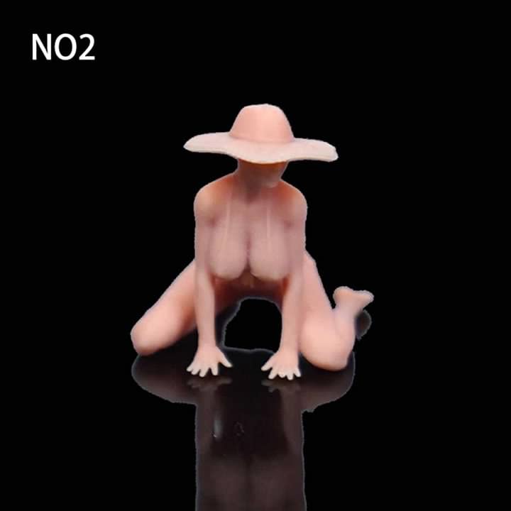 ZEDACA 1:64 Figure Sexy Beauty Sit Down Miniature Model Sand Table Villain Scene Need to Be Colored by Yourself-Style3