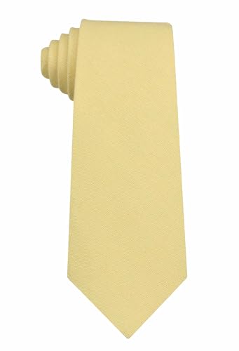 Image of Mens Solid Linen Ties - Regular Width Pattern Necktie for Men
