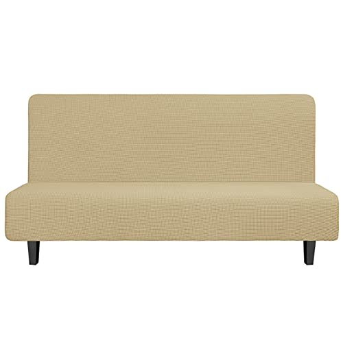 Image of Easy-Going Stretch Large Futon Slipcover Armless Futon Cover Beige