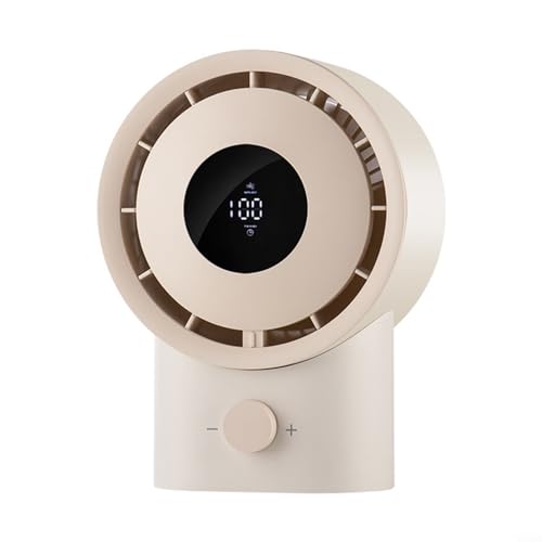JGmotorfi Ventilador eléctrico portátil con motor de turbina de control de velocidad continuo, dispositivo de refrigeración de mano, indicador de batería digital de 2000 mAh (albaricoque)
