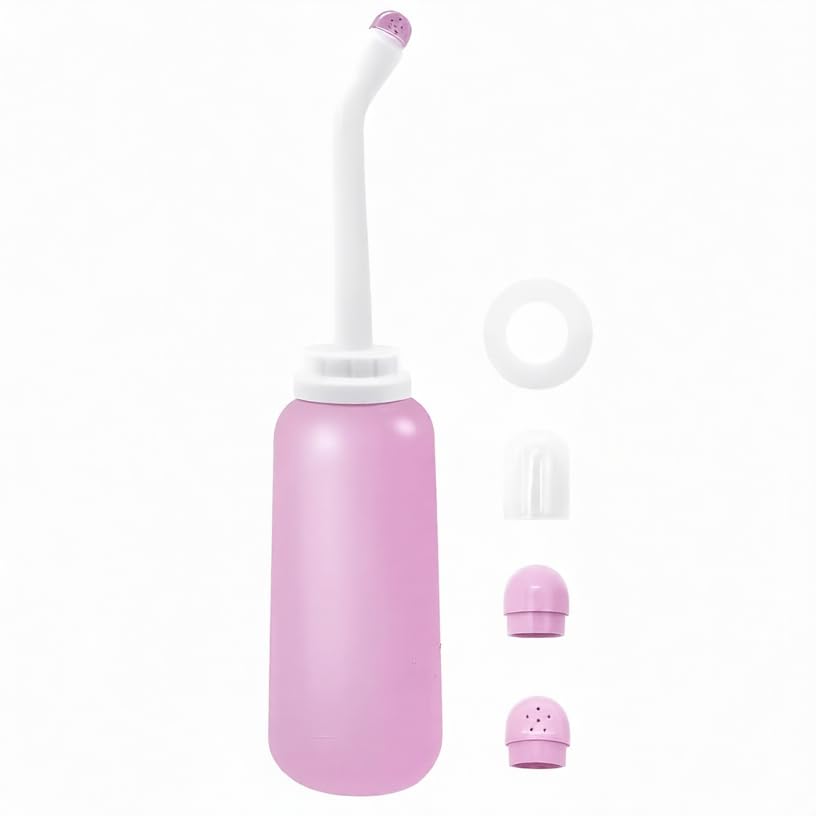 Peri Bottle for Postpartum Care 500ml Portable Travel Bidet with Angled Nozzle Soft Tip Feminine Hygiene Wash Bottle