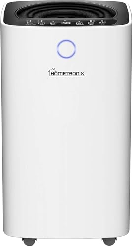 Hometronix 12L Dehumidifier for Mould Moisture Damp Extraction with Air Purifier 24 Hour Timer LED Display Laundry Drying Function