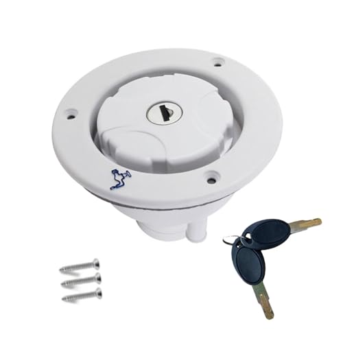 Image of Water Locking Cap, 1 PC RV Fresh Water Locking Cap Replacement, RV Water Filler with Lock Compatible with Most Camping Trailer RV (Silver)
